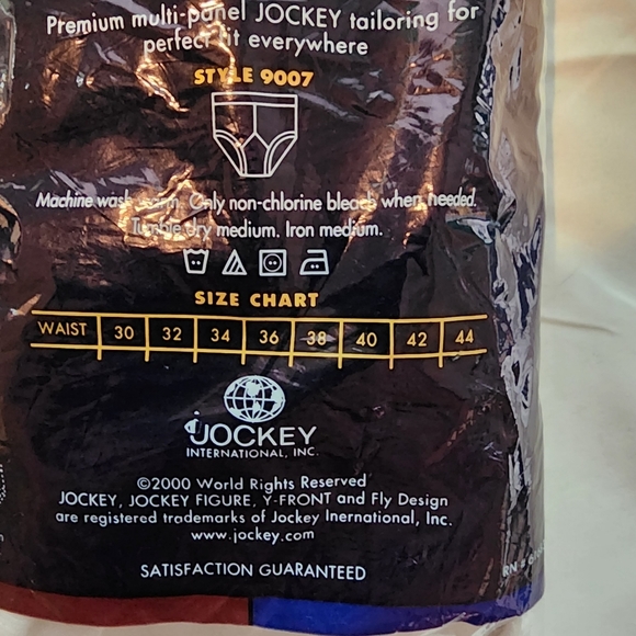 VINTAGE JOCKEY NOS 9007 Classic Briefs 3 Pack Size 40 Y - Front Fly Design - Picture 4 of 5